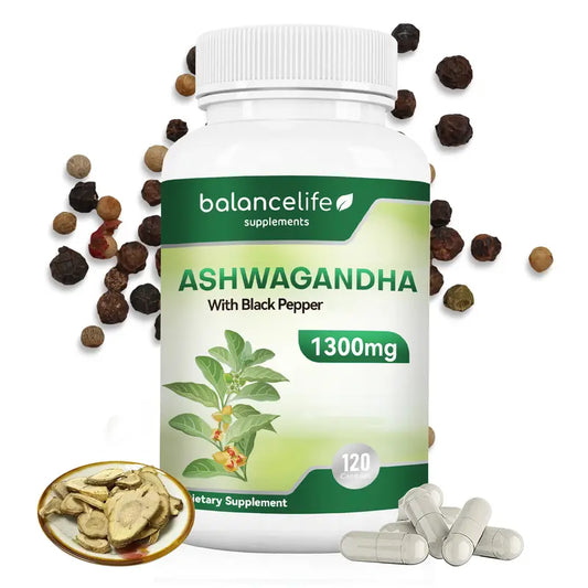 Ashwagandha Supplement with Black Pepper, Stress, Mood, Focus, Energy and Immune Support for Men and Women Adult, 120 Capsules